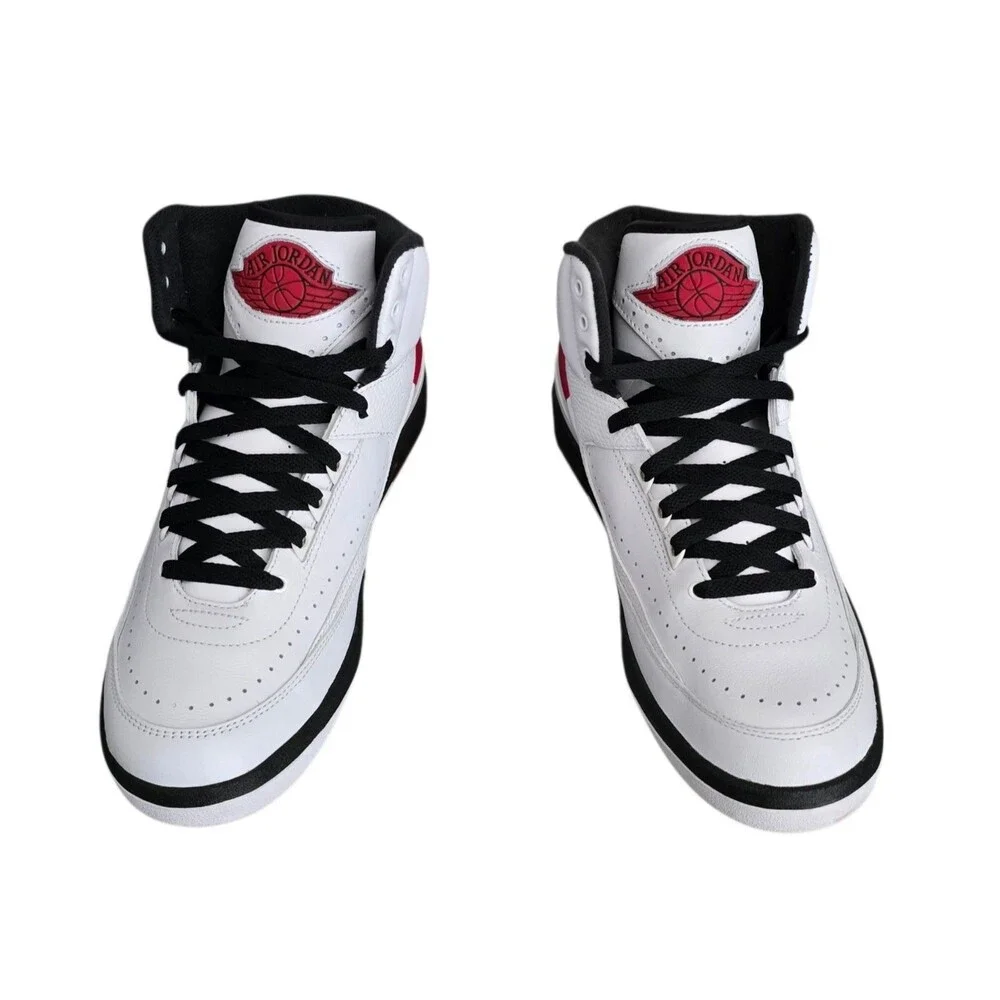 Air Jordan 2 Retro OG Chicago Sneakers Mens Size 9.5 White Red Black DX2454-106
